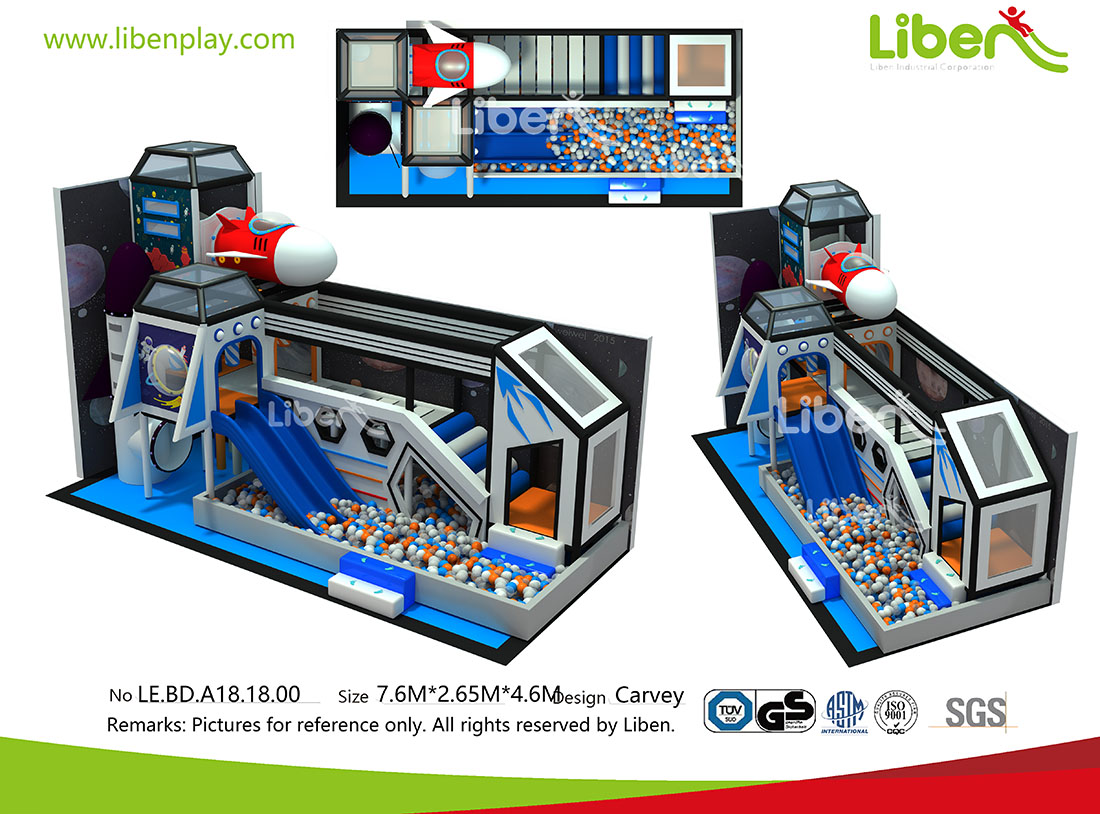 LE.BD.A18.18.00 High Quality Kids Space Theme Small Indoor Playground Gym with Big Slides for Sale.jpg