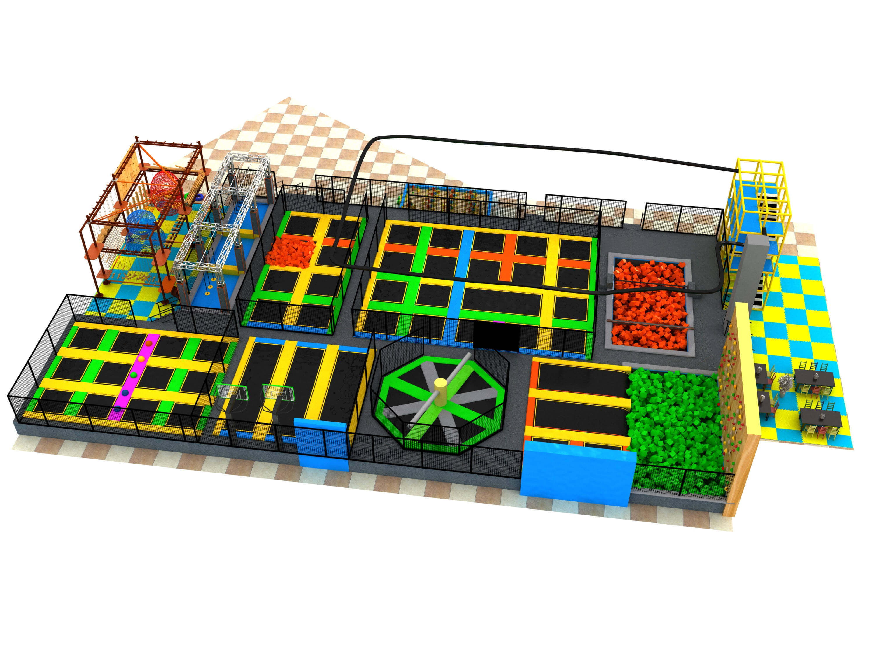 indoor playground with trampoline 