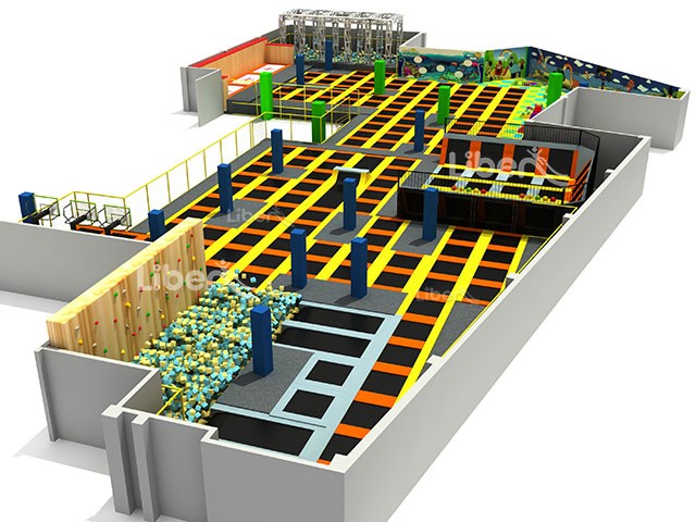 Large Accoding to Building Customized Trampoline Park Design