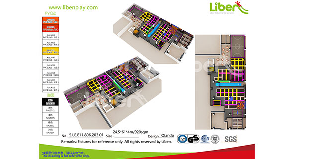 China trampoline park 920 sqm