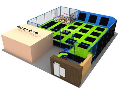 Shopping Mall Kids Indoor Trampoline With Foam Pit